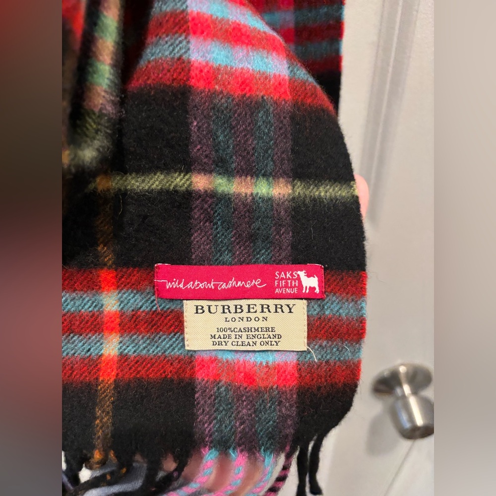 Burberry Red and Black Plaid Scarf